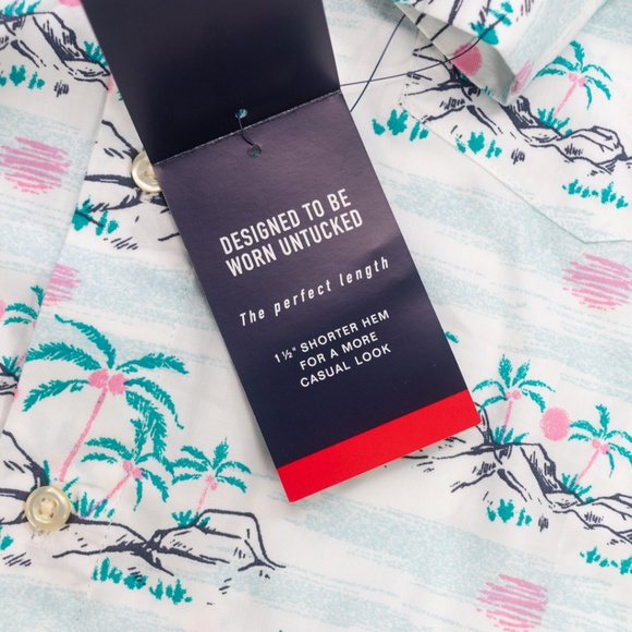 CHAPS Untucked Button Down Shirt Palm Trees - Picture 5 of 6